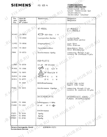 Схема №2 FS1254 с изображением Интегрированный контур для телевизора Siemens 00732866