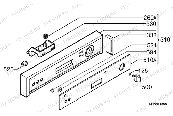 Взрыв-схема посудомоечной машины Electrolux ESI6112W - Схема узла Command panel 037