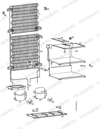 Взрыв-схема холодильника Corbero FC1785S/9 - Схема узла Cooling system 017