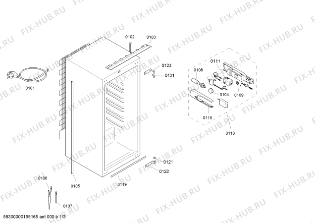 Схема №1 K1544X8, Neff с изображением Дверь для холодильной камеры Bosch 00718920