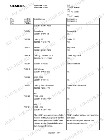 Взрыв-схема телевизора Siemens FD212M6 - Схема узла 05