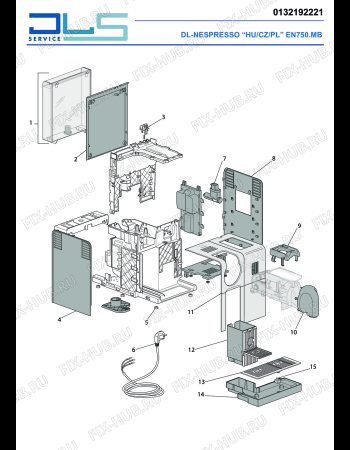 Схема №1 EN750.MB LATTISSIMA PRO с изображением Панель для электрокофемашины DELONGHI 7313253941