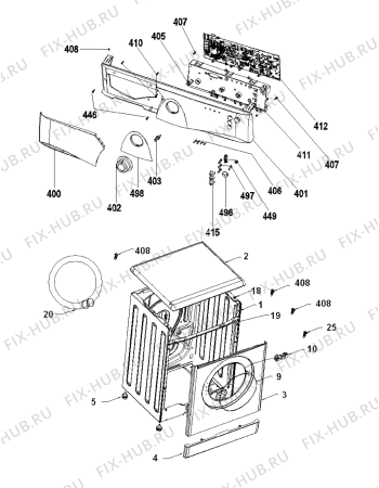 Схема №2 AWG 5061/M1 с изображением Обшивка для стиральной машины Whirlpool 481202308192
