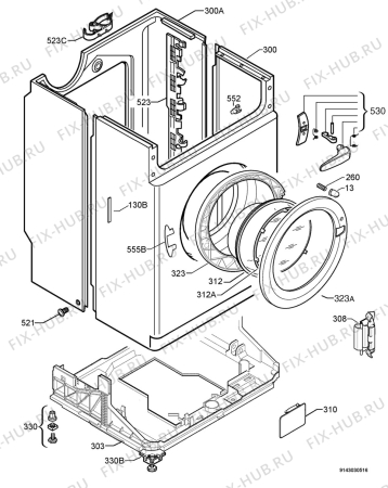 Взрыв-схема стиральной машины Electrolux EWW1290 - Схема узла Housing 001