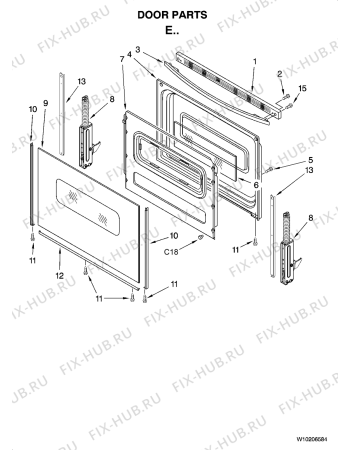 Схема №2 RF114PXSQ с изображением Панель для плиты (духовки) Whirlpool 482000011638