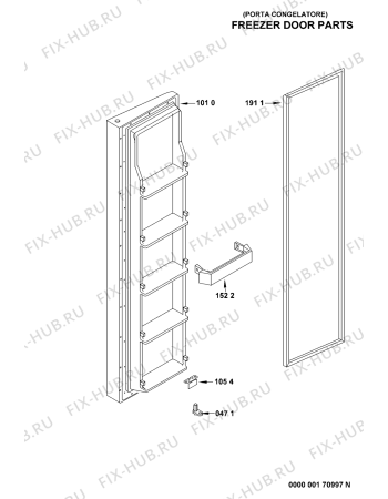 Схема №1 20RI-D1 SF с изображением Дверь для холодильника Whirlpool 481241610703