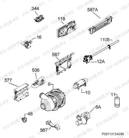 Схема №2 F77011M0P с изображением Микромодуль для посудомойки Aeg 973911444043021