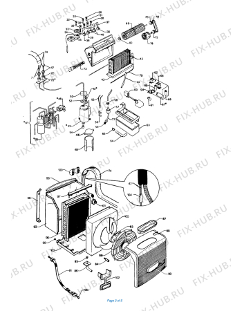 Взрыв-схема кондиционера DELONGHI PAC GSR/HPM PROD.97 PRODUCTION - Схема узла 2