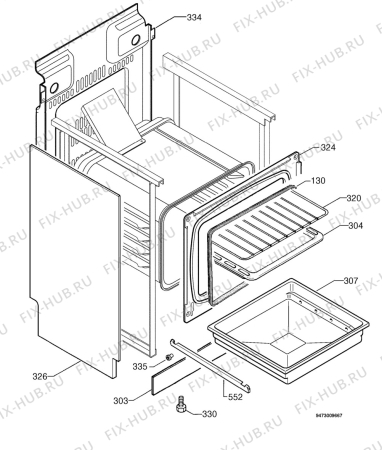 Взрыв-схема плиты (духовки) Electrolux EK6724X - Схема узла Housing 001