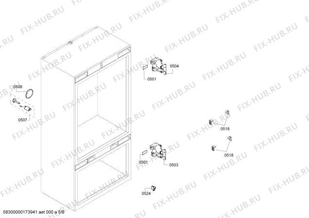 Схема №2 T30IB800SP с изображением Панель для холодильника Bosch 00743545