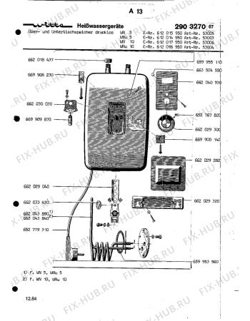 Схема №1 WNU 10 с изображением Запчасть для комплектующей Aeg 8996527678206