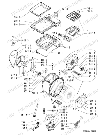 Взрыв-схема сушильной машины Whirlpool AWA 1054 - Схема узла
