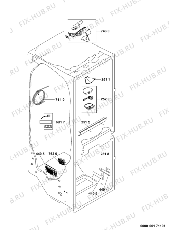 Взрыв-схема холодильника Whirlpool BCD501E6SSD - Схема узла