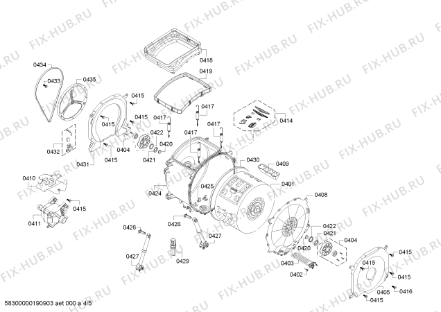 Схема №1 CWT10R16, 1000 ST с изображением Крышка для стиралки Bosch 00771790