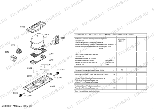 Схема №1 BD3058L3VV Profilo с изображением Дверь для холодильной камеры Bosch 00713116