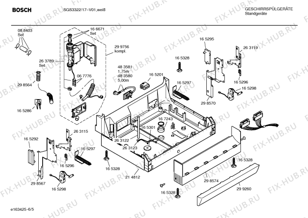 Взрыв-схема посудомоечной машины Bosch SGS3322 - Схема узла 05