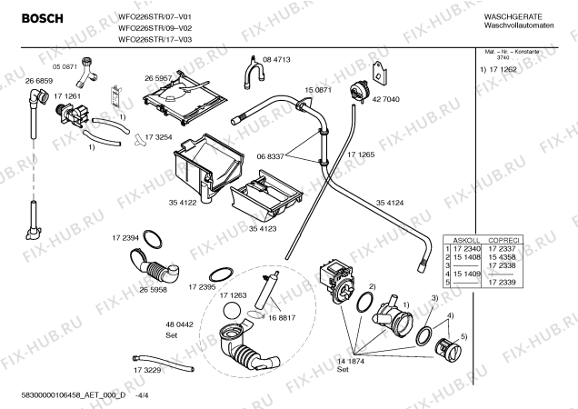 Схема №1 WFO226STR Sportline WFO226S с изображением Инструкция по эксплуатации для стиралки Bosch 00594297