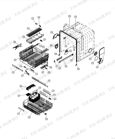 Взрыв-схема посудомоечной машины Fulgor Milano FDW 8214 (700181, DW90.2) - Схема узла 02