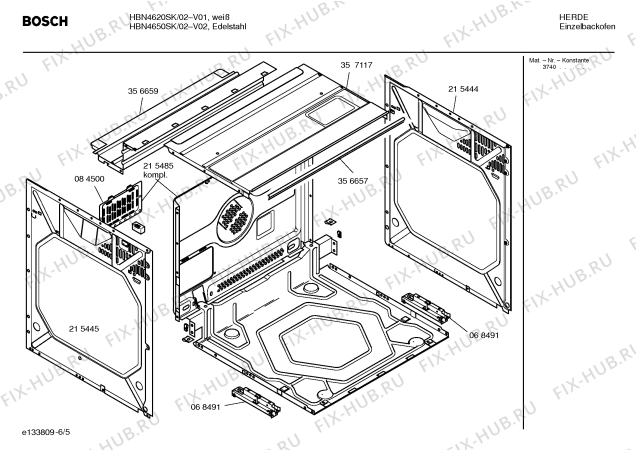 Схема №1 HBN4620SK с изображением Инструкция по эксплуатации для плиты (духовки) Bosch 00528268