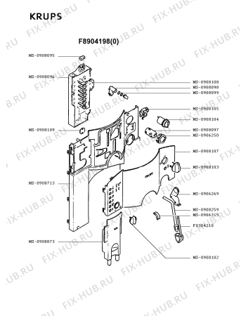 Взрыв-схема кофеварки (кофемашины) Krups F8904198(0) - Схема узла UP001867.8P5