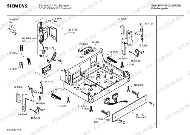 Схема №1 SE35590 с изображением Передняя панель для посудомойки Siemens 00358057