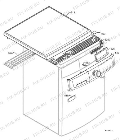 Взрыв-схема стиральной машины Electrolux EWF106510W - Схема узла Command panel 037