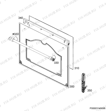 Взрыв-схема плиты (духовки) Electrolux OPEB2520V - Схема узла Door