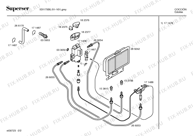 Схема №1 5DI170PIL с изображением Трубка горелки для обогревателя (вентилятора) Bosch 00266170