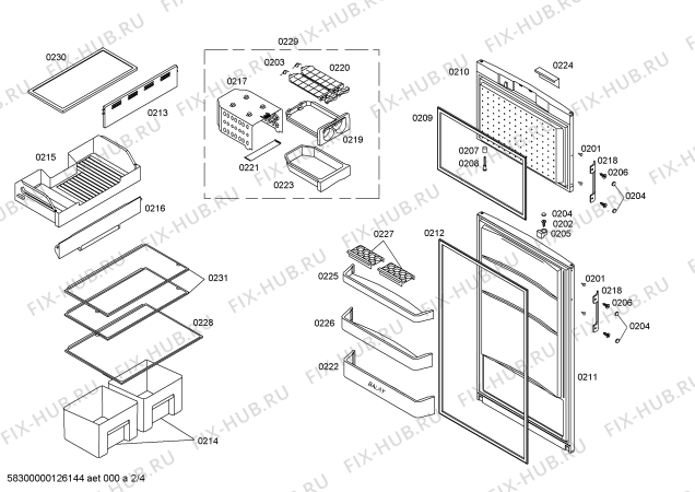 Схема №1 3FFB3510 с изображением Дверь для холодильника Bosch 00244427