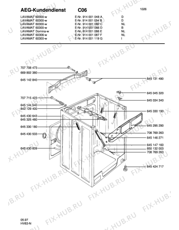 Взрыв-схема стиральной машины Aeg LAV60300-W - Схема узла Housing 001