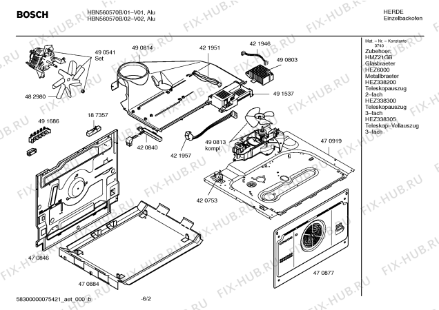 Взрыв-схема плиты (духовки) Bosch HBN560570B - Схема узла 02