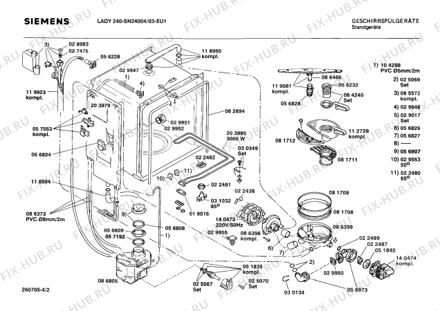 Схема №1 SN24001 с изображением Переключатель для посудомойки Siemens 00057969