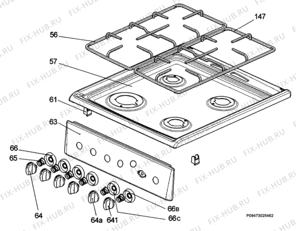 Взрыв-схема плиты (духовки) Electrolux EKG511104W - Схема узла Section 4