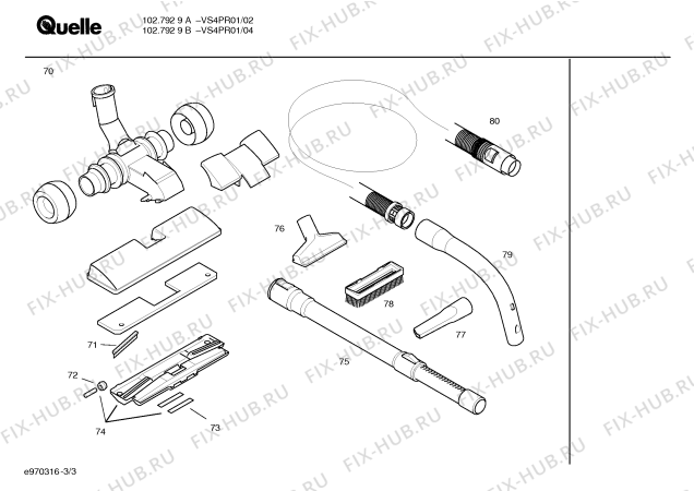 Схема №1 VS4PR01 102.792 9 B с изображением Затвор для мини-пылесоса Bosch 00095782