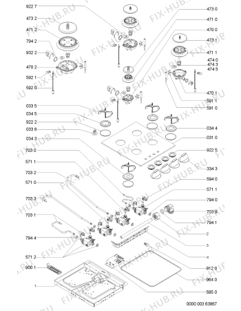 Схема №1 AKM403/WH/01 с изображением Керамическая поверхность для плиты (духовки) Whirlpool 481245068246