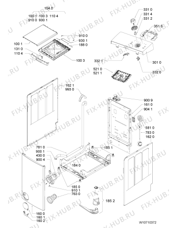 Схема №1 LTE 8027 с изображением Обшивка для стиральной машины Whirlpool 481010555641