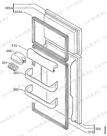 Взрыв-схема холодильника Zanussi ZD16/9R - Схема узла Door 003