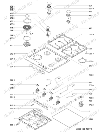 Схема №1 KGCK346BSS с изображением Перекрытие для электропечи Whirlpool 481010509228
