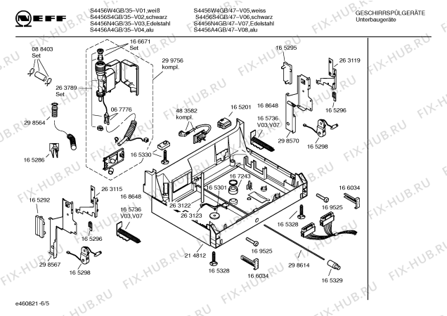 Схема №2 S4456N4GB с изображением Инструкция по эксплуатации для электропосудомоечной машины Bosch 00587196