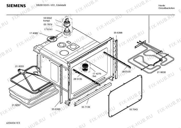 Схема №1 HB28155 с изображением Инструкция по эксплуатации для духового шкафа Siemens 00583715