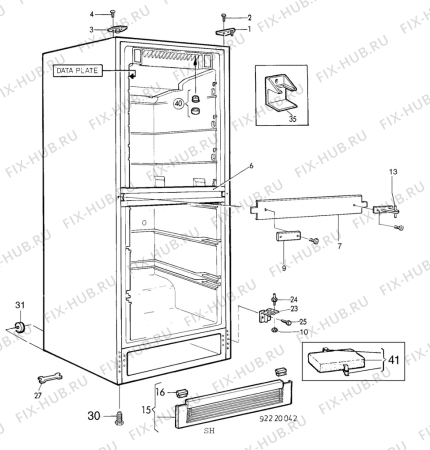 Взрыв-схема холодильника Electrolux TF1107G - Схема узла C10 Cabinet