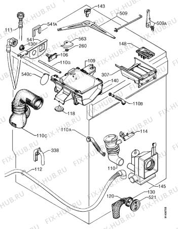Взрыв-схема стиральной машины Zanussi F1205 - Схема узла Hydraulic System 272