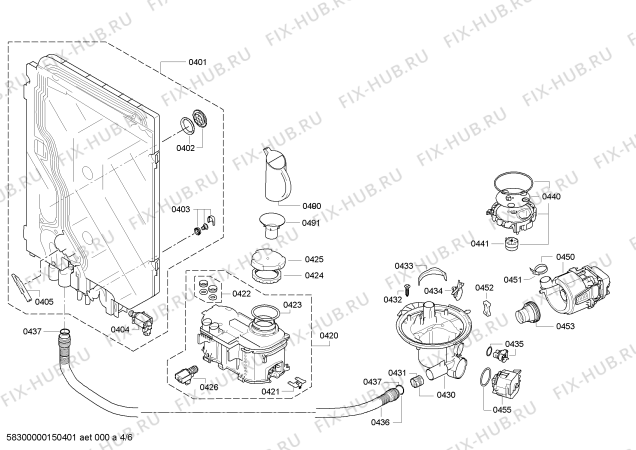 Взрыв-схема посудомоечной машины Siemens SN26T893EU - Схема узла 04