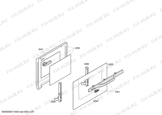 Схема №2 3HT501N с изображением Внешняя дверь для духового шкафа Bosch 00472734