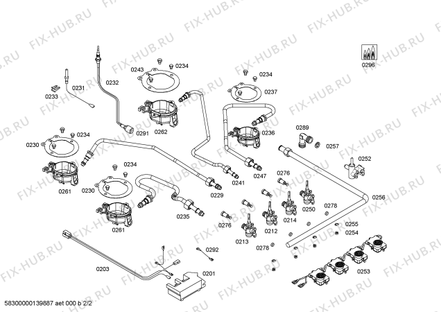 Взрыв-схема плиты (духовки) Bosch PCP616M90E ENC.PCP616M90E 4G M.S.BO60F IH5 - Схема узла 02