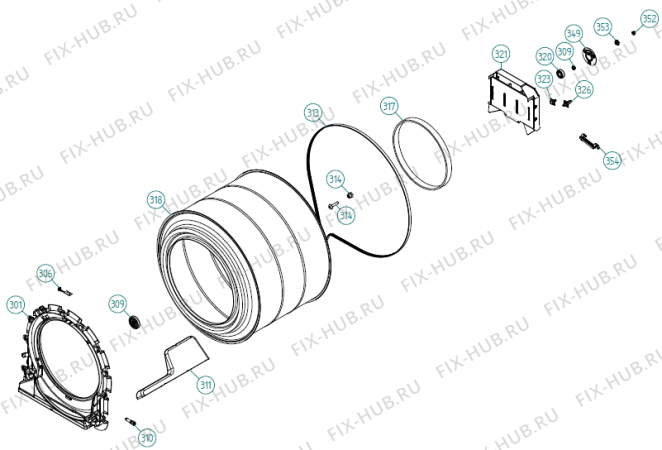 Взрыв-схема стиральной машины Asko T794C RU   -Stainless (369463, TD70.3) - Схема узла 03