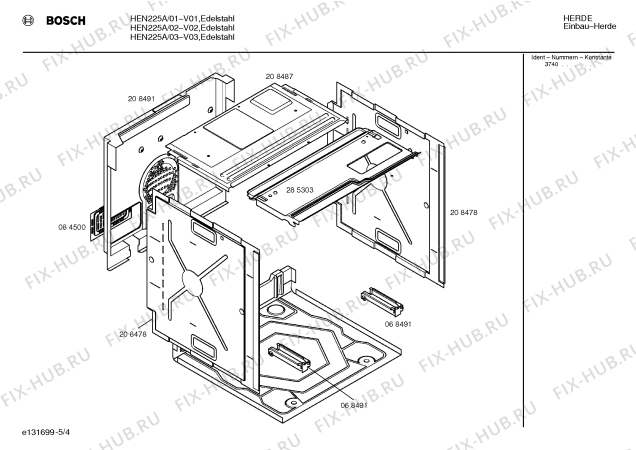 Схема №1 HEN225A с изображением Панель для электропечи Bosch 00285230