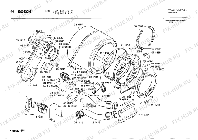 Схема №1 0728144081 T622 с изображением Переключатель для сушилки Bosch 00051767
