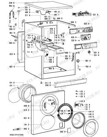 Схема №1 AWO 12763/1 с изображением Обшивка для стиралки Whirlpool 481245215385