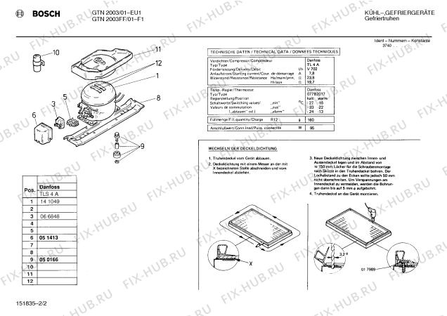 Взрыв-схема холодильника Bosch GTN2003 - Схема узла 02